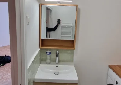 Salle de bain vasque après rénovation intérieure, rue Rabelais, Vanves