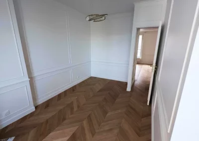 Chambre parentale après travaux de rénovation, rue de Fécamp, Paris 12