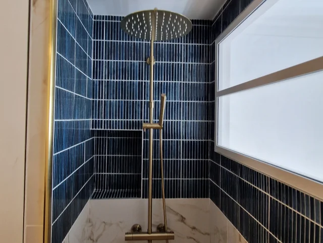 Douche fonctionnelle après travaux de rénovation, rue de Fécamp, Paris 12