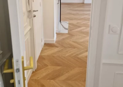 Entrée après travaux de rénovation, rue de Fécamp, Paris 12