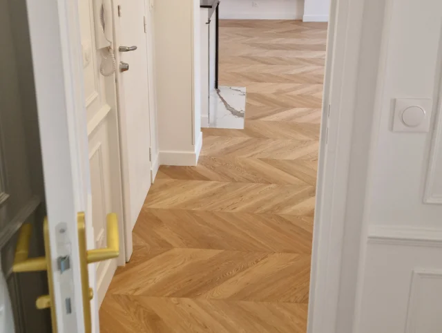 Entrée après travaux de rénovation, rue de Fécamp, Paris 12