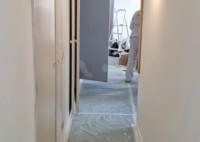 Couloir pendant les travaux de rénovations, avenue de Verdun, Vanves