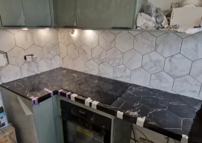 Cuisine pendant les travaux de rénovations angle 2, avenue de Verdun, Vanves