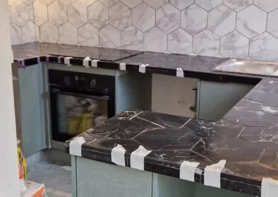 Cuisine pendant les travaux de rénovations angle 3, avenue de Verdun, Vanves